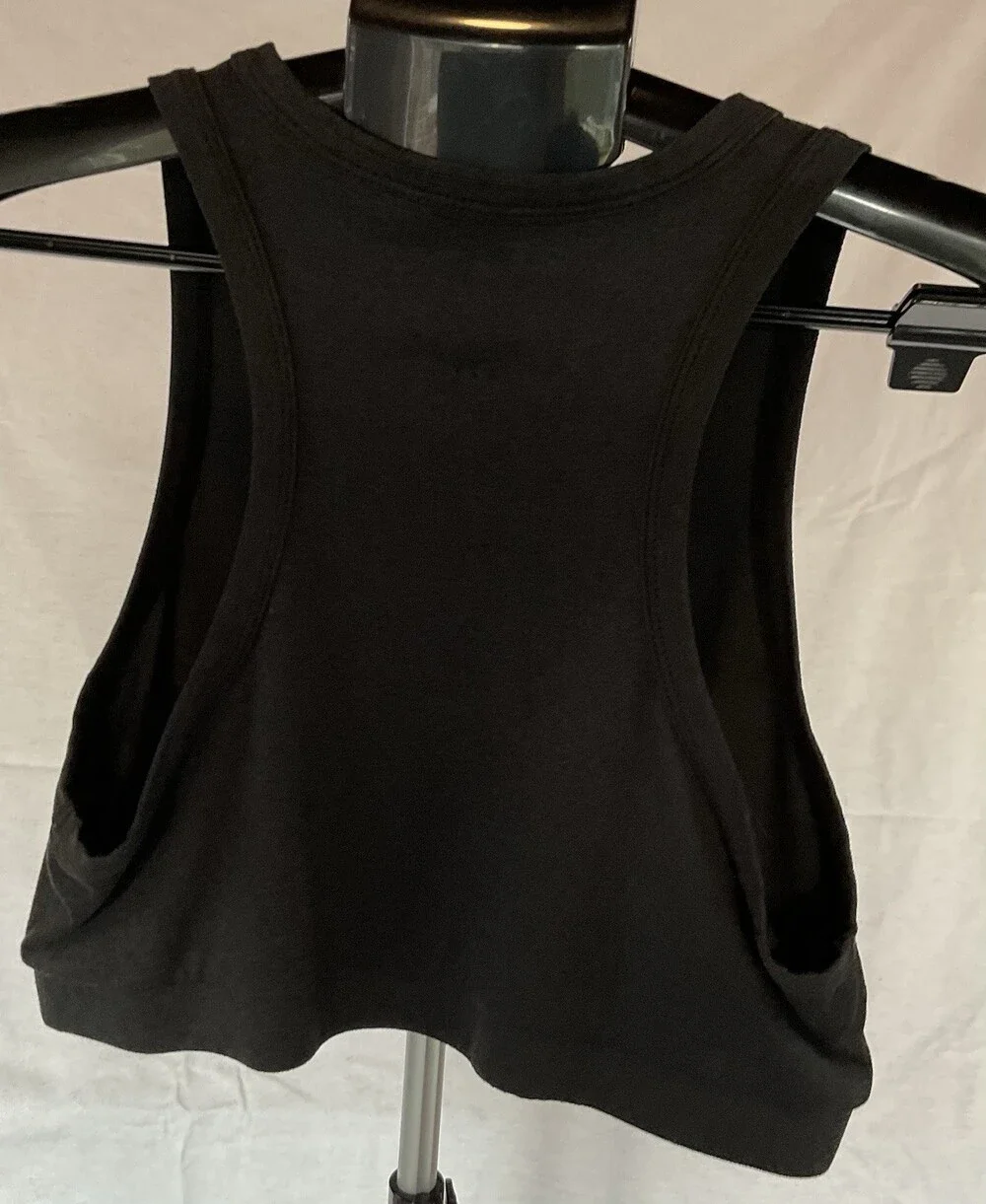 Cropped Tank Top, Black, Women’s, Size Large